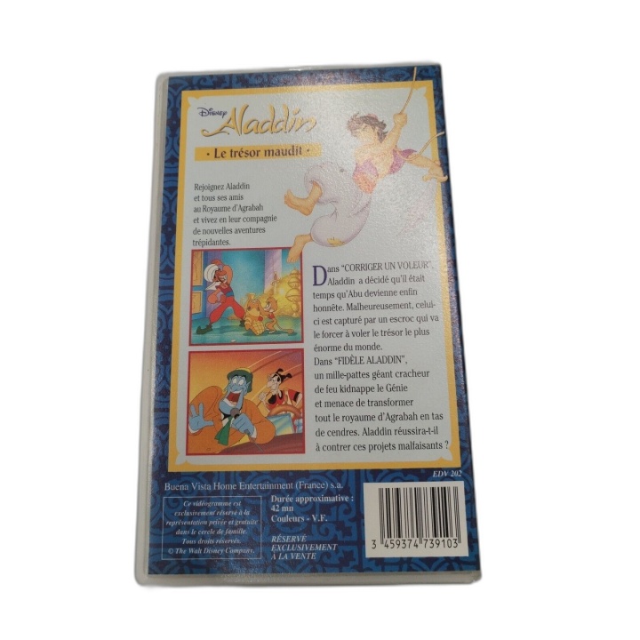 Aladdin Le Trésor Maudit - Disney - Cassette VHS - Dessin Animé Enfant