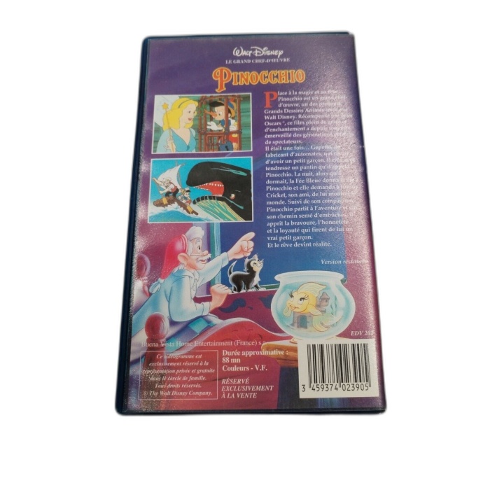 Pinocchio - Walt Disney - Le Grand Chef-d'Œuvre - Cassette VHS - Dessi