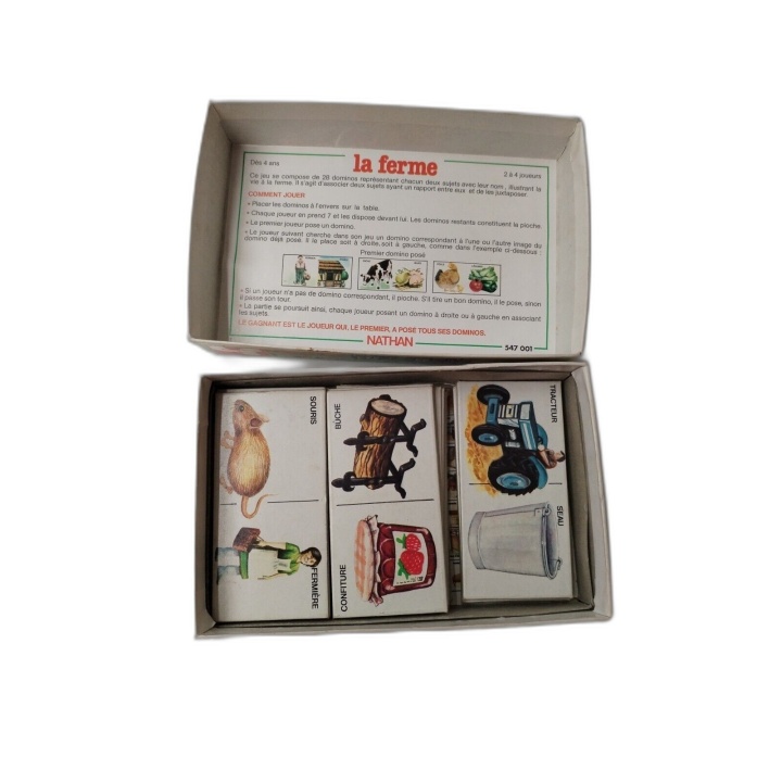 La Petite Ferme - Nathan - Domino d'Association Enfant - Jeu Vintage A