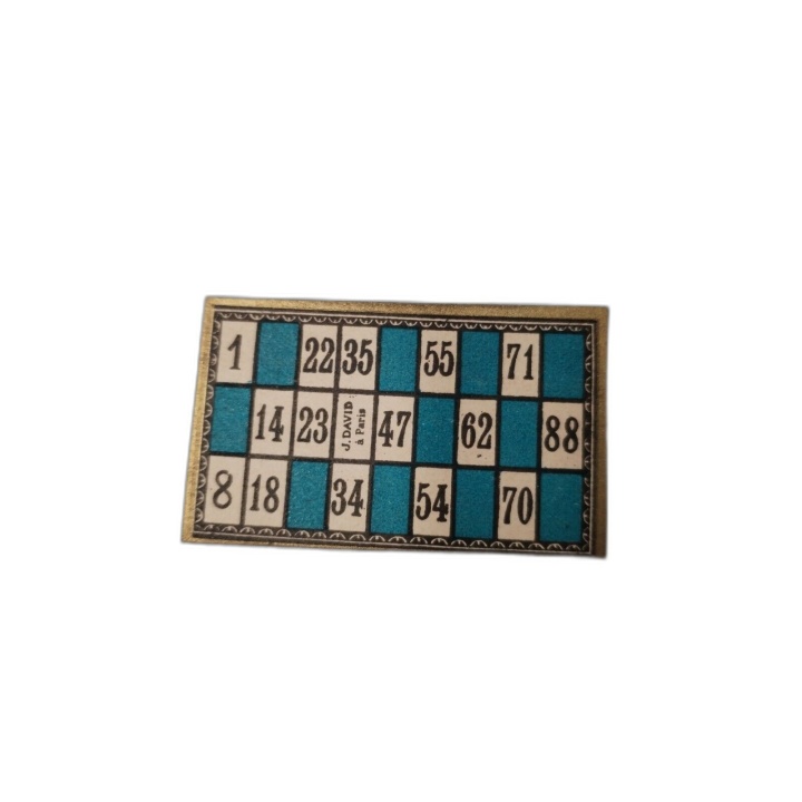 Loto Ancien Miniature J.David Paris - 12 Cartons Bois - Jeu Vintage Co
