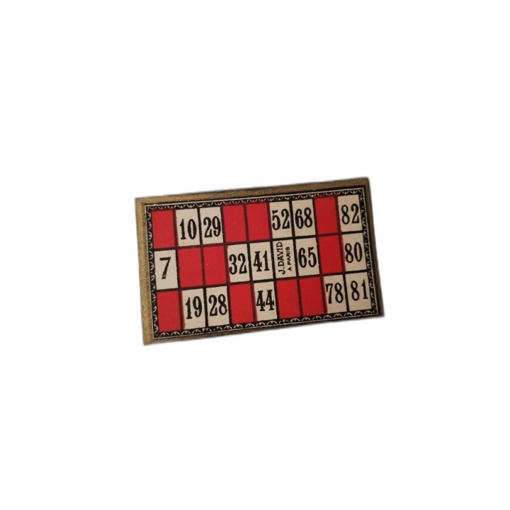 Loto Ancien Miniature J.David Paris - 12 Cartons Bois - Jeu Vintage Co