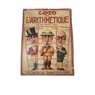 Loto de l'Arithmétique 4 Règles - Jeu Ancien Éducatif - Personnages à