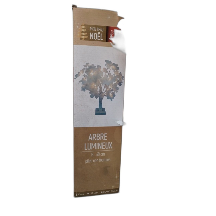 Arbre Lumineux Blanc 32 LED Blanc Chaud 40cm - Déco Noël Intérieur - M