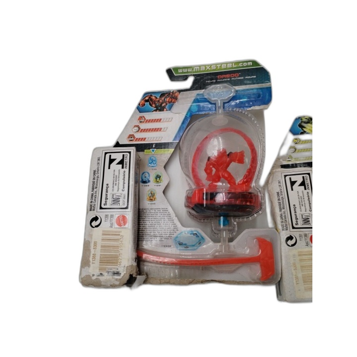 Max Steel Turbo Battlers Mattel - Lot 2 Toupies Aero & Toxzon - Neuf -