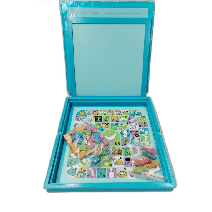 Coffret Bois Jeu de l'Oie + Petits Chevaux - Smir - Jeu Classique Fami