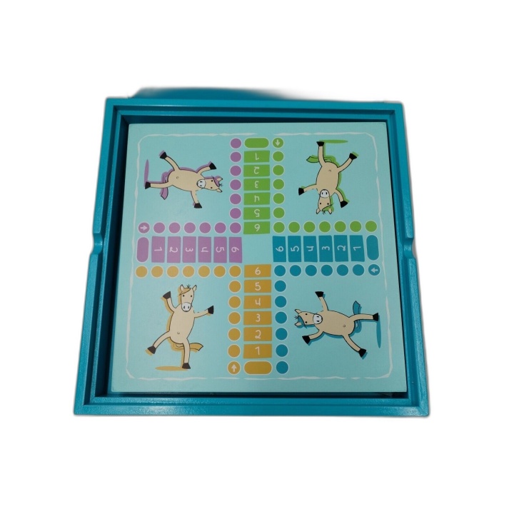 Coffret Bois Jeu de l'Oie + Petits Chevaux - Smir - Jeu Classique Fami