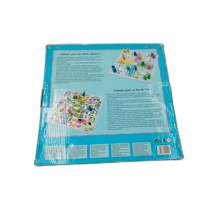 Coffret Bois Jeu de l'Oie + Petits Chevaux - Smir - Jeu Classique Fami