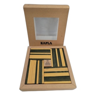 Kapla 40 Planchettes Bicolore Jaune & Vert - Jeu Construction Bois Cré