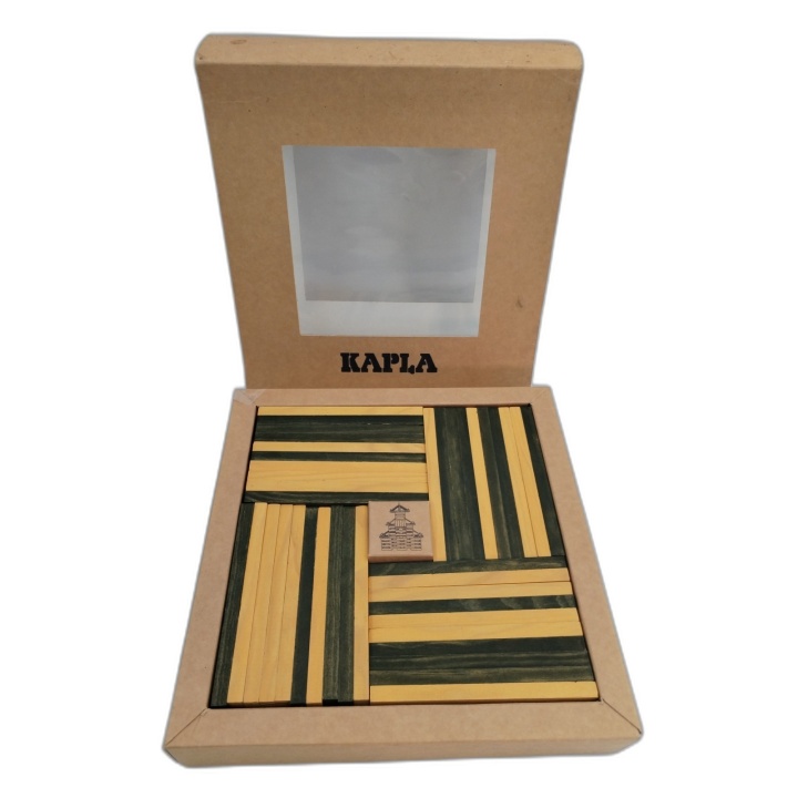 Kapla 40 Planchettes Bicolore Jaune & Vert - Jeu Construction Bois Cré