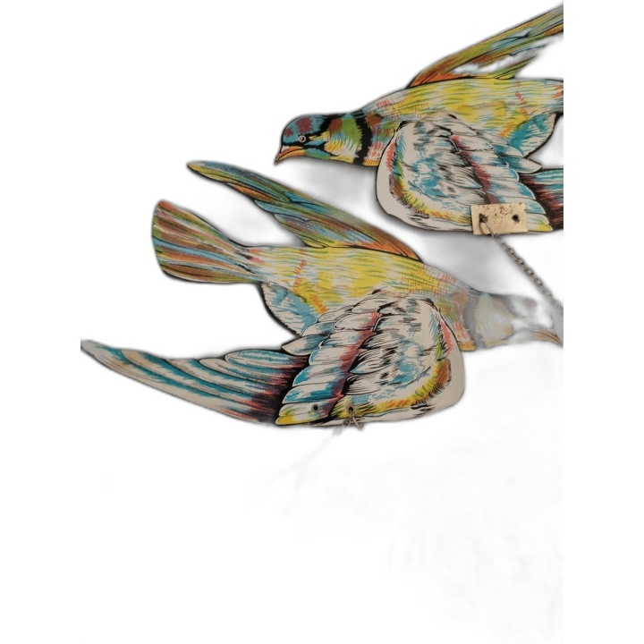 Lot 3 Cibles Tir au Pigeon Jeu Forain Vintage - Oiseaux Carton 30x16cm