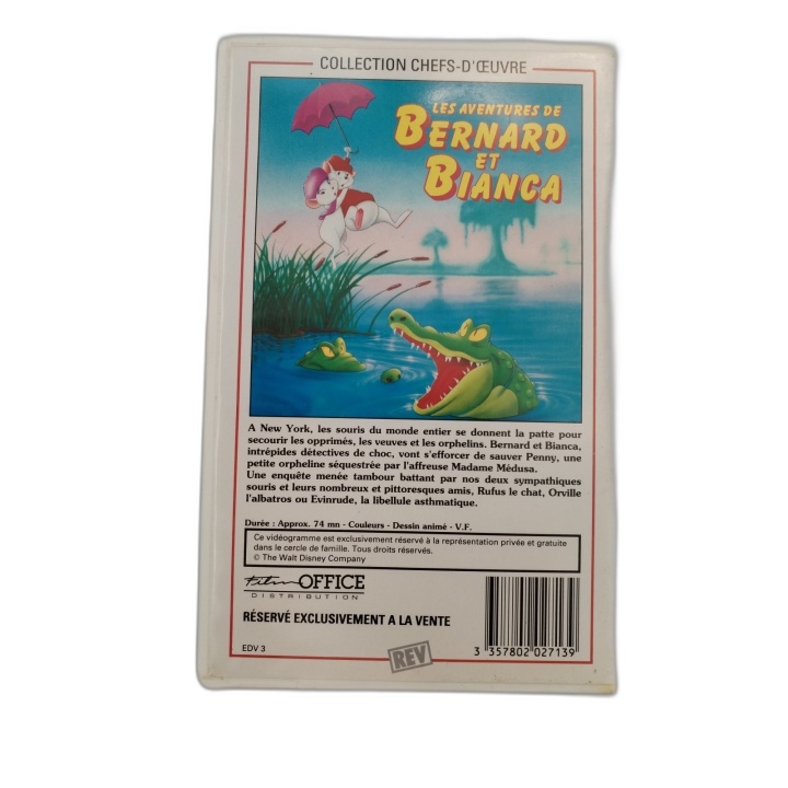 Les Aventures de Bernard et Bianca - VHS Walt Disney Home Video - Dess