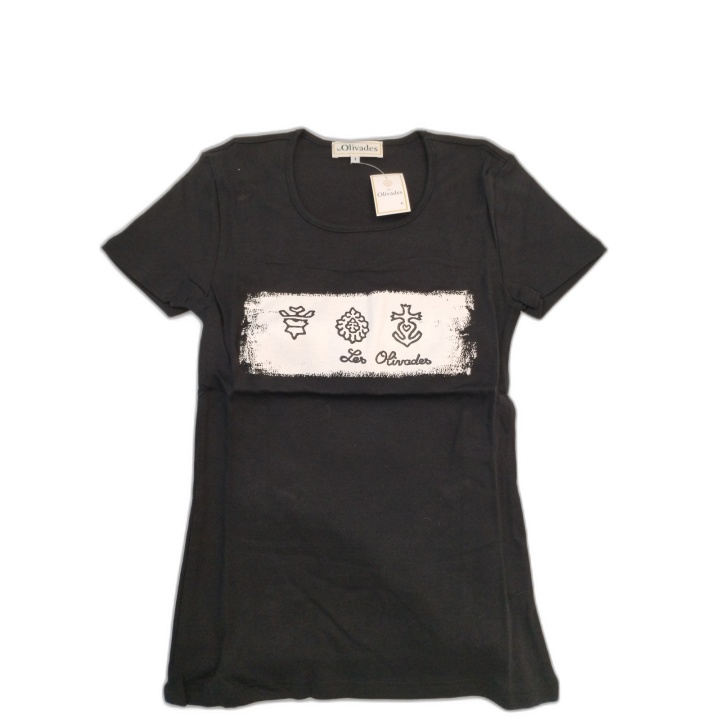 T-Shirt Les Olivades Noir Taille 1 - Croix de Camargue Manade - Neuf S