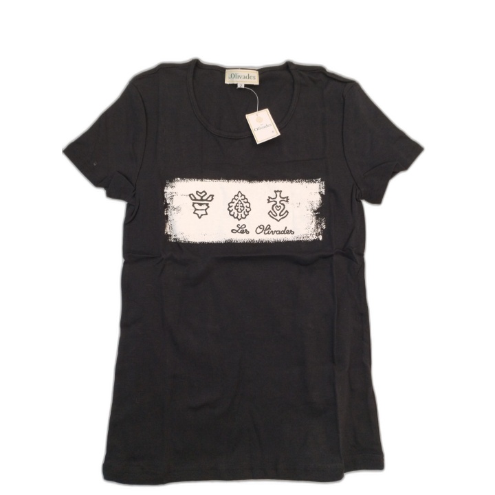 T-Shirt Les Olivades Noir Taille 2 - Croix de Camargue & Manade - Neuf
