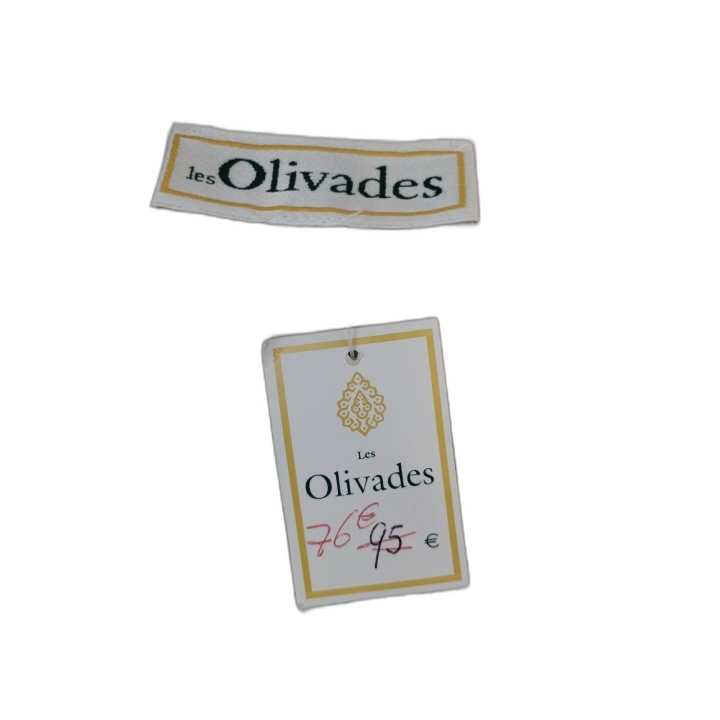 Les Olivades Ronda Chemisier Femme Manches Longues Rayé Beige Brodé - 