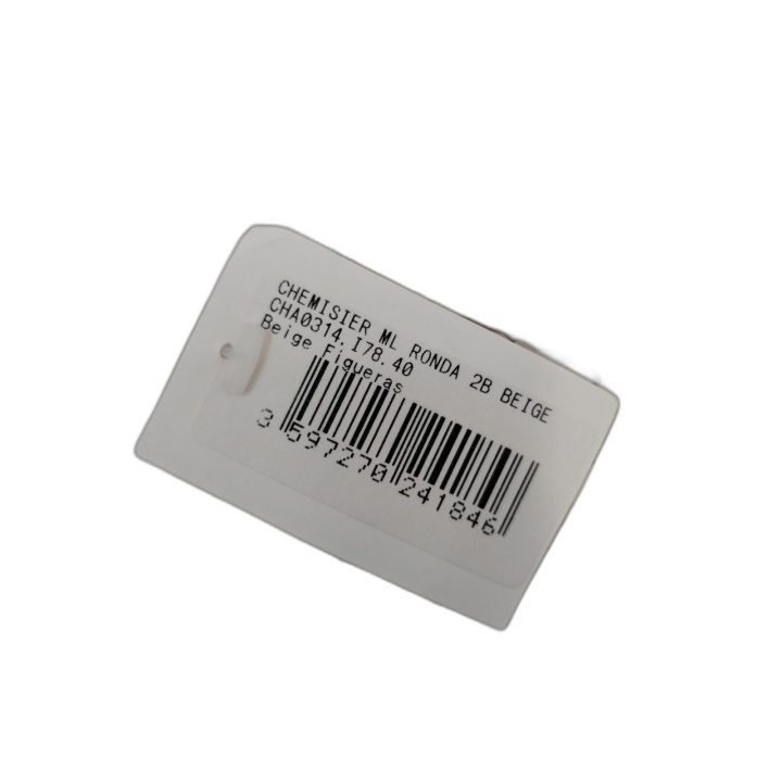 Les Olivades Ronda Chemisier Femme Manches Longues Rayé Beige Brodé - 