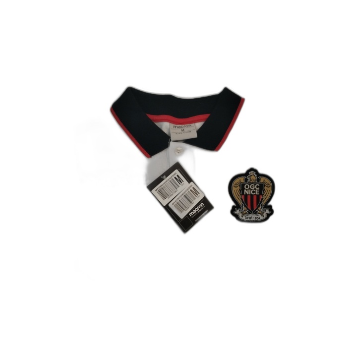 Polo OGC Nice Macron Homme Blanc - Produit Officiel Licencié - Neuf av