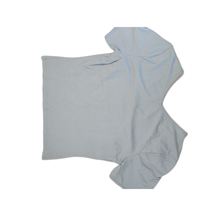 T-Shirt Col V Bleu Ciel Les Olivades - Manches Courtes Finitions Dente