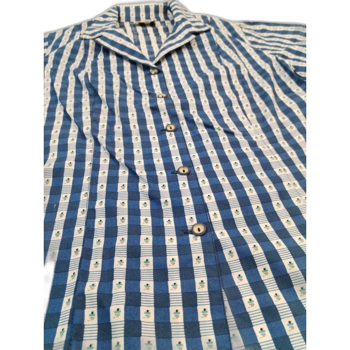 Chemisier Les Olivades Manches Courtes T36 - Tissu Provençal Carreaux 