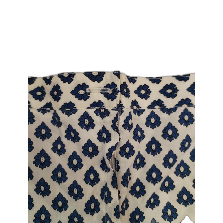 Short Les Olivades Taille 42 - Imprimé Fleuri Provençal Bleu Blanc - J