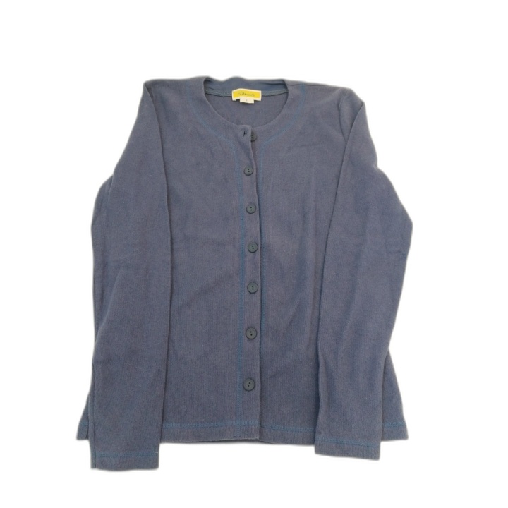 Gilet Les Olivades Bleu Ardoise Col Rond Boutons Coton - Taille 2 - Pr