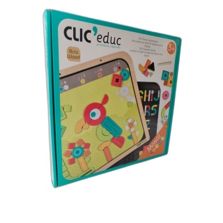 Clic'Educ Mosaï Color - Tableau Magnétique Bois 120 Pièces - Jeu Éduca