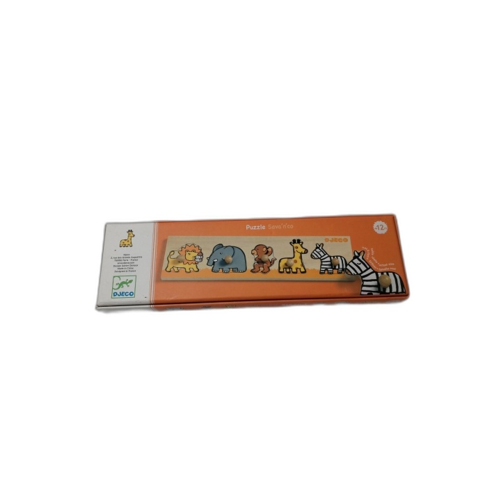 Djeco Puzzle Bois Sava'n'co - Animaux Savane - Éveil Enfant - Dès 12 m