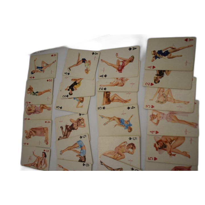 Jeu de Cartes Vargas Pin-Up Vintage - 52 Cartes + 1 Joker - Sans Boîte