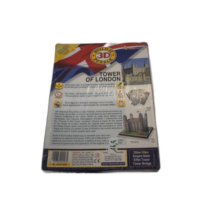 Tower of London - Puzzle 3D Build-It 40 Pièces - Maquette Sans Colle -