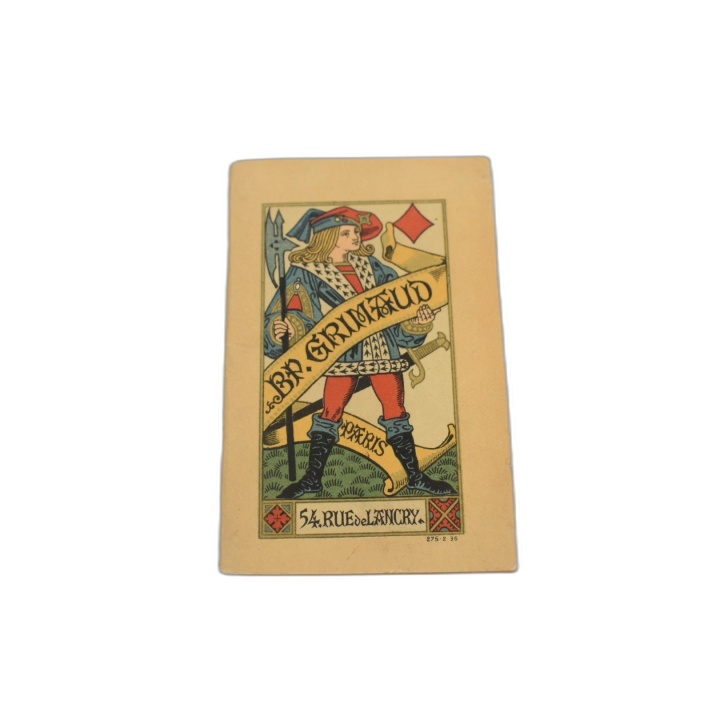 Carte à Jouer Ancienne Illustrée - As Atout Arbre de Vie 4 Enseignes -