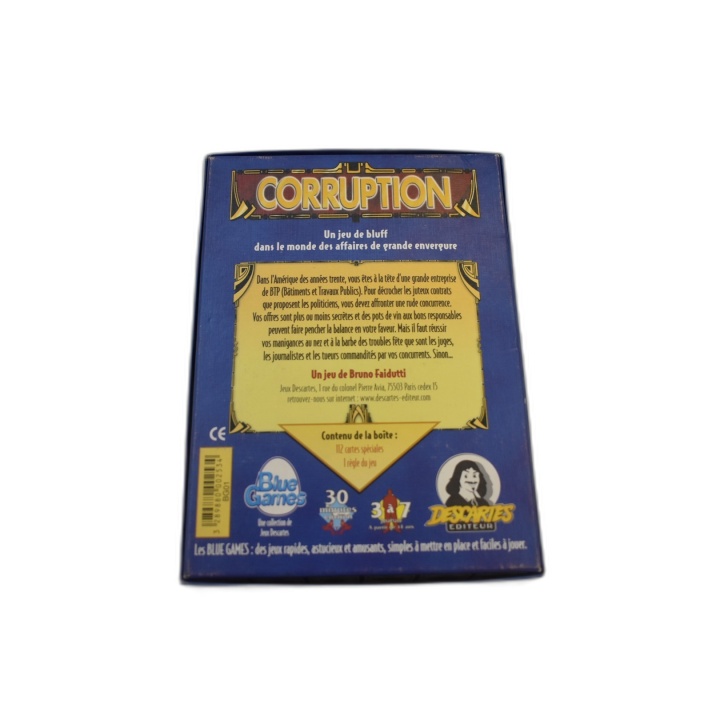 Corruption - Blue Games / Descartes - Jeu de Bluff Bruno Faidutti 3-6