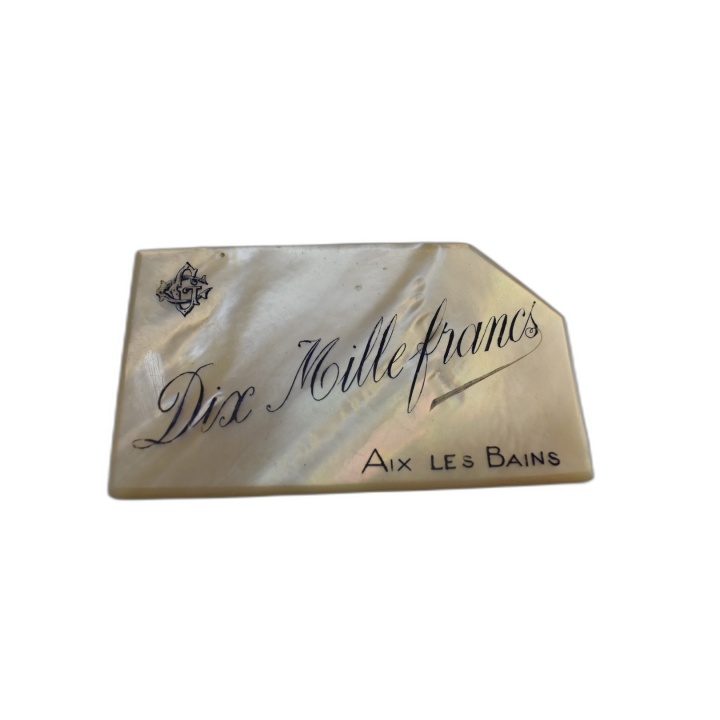 Jeton de Casino Nacre "Dix Mille Francs" - Grand Casino Aix-les-Bains 