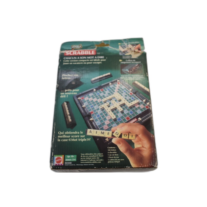 Scrabble Mattel - Version Voyage Mallette - Jeu de Lettres 2-4 Joueurs