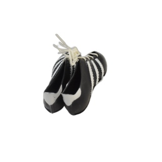 Paire de Chaussures Miniatures Poupée Noir & Blanc - Neuves - Accessoi