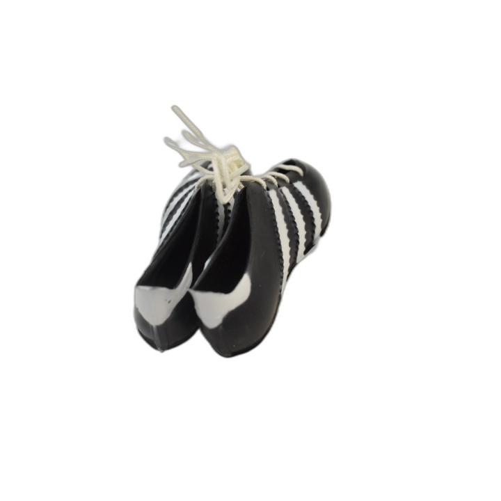 Paire de Chaussures Miniatures Poupée Noir & Blanc - Neuves - Accessoi