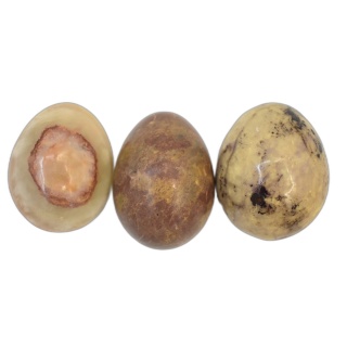 Lot 3 Œufs Décoratifs en Pierre Naturelle Onyx Marbre Poli - Objets Dé