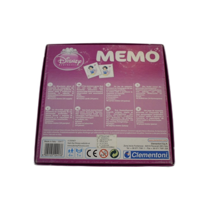 Memo Disney Princesses - Clementoni - Jeu de Mémoire Enfant - Dès 3 an