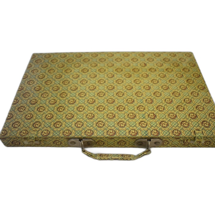 Jeu de Backgammon Vintage - Valise Tissu Rétro - Jeu Classique Stratég