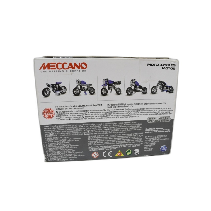 Meccano Motorcycles 5 en 1 - Spin Master - Construction Métal 174 pièc