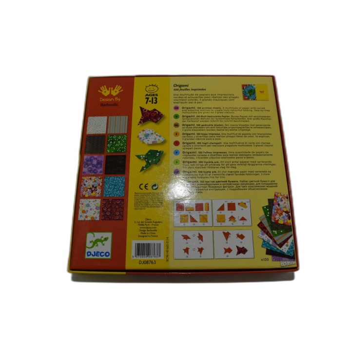 Djeco Origami 100 Feuilles Imprimées - Kit Créatif Pliage Papier Enfan