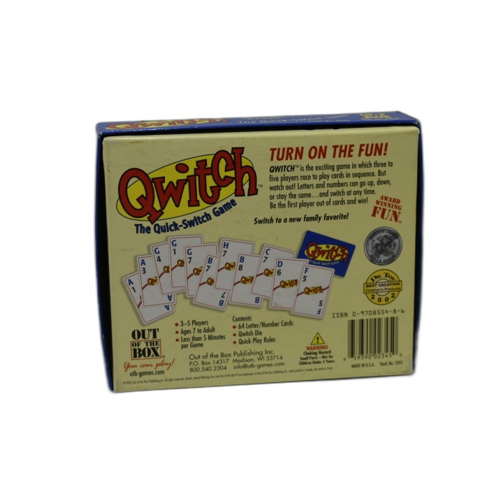 Qwitch - Out of the Box - Jeu de cartes rapide 3-5 Joueurs - 7 ans+ -