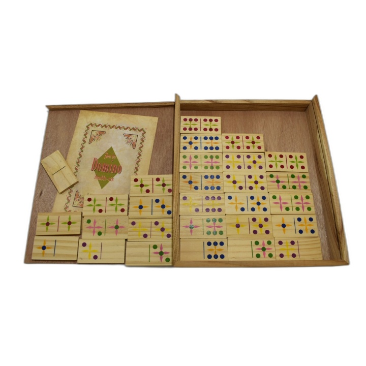 Jeu de Domino Double-Six - Coffret Bois Vintage - Jeu Classique Famili