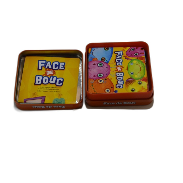 Face de Bouc - Jeu de cartes rigolo enfants - Boîte métal - Occasion