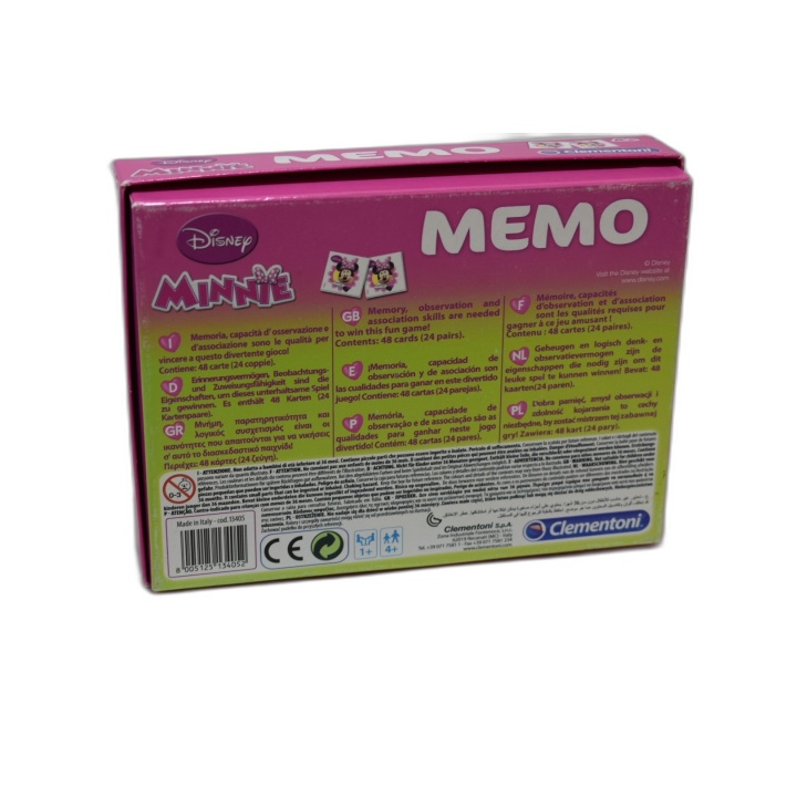 Memo Minnie Mouse Disney - Clementoni - Jeu de Mémoire Enfant - Dès 3