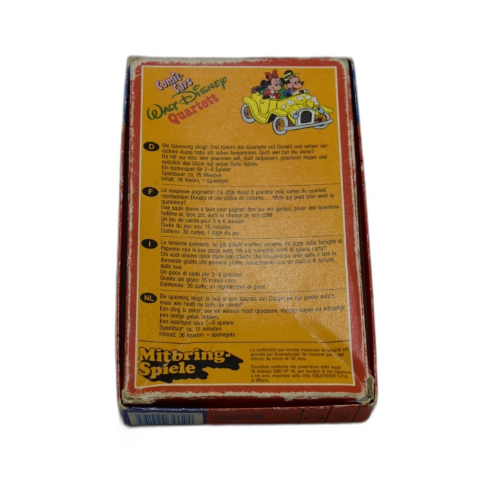 Walt Disney Comic-Cars Quartet Ravensburger - Jeu de cartes vintage -