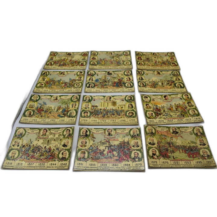 L'Histoire de France à Travers les Siècles - Jeu Ancien 12 Tableaux -