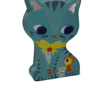 Djeco Puzzle Géant Chat 24 Pièces - Silhouette Chat - Enfant 3 ans+ -