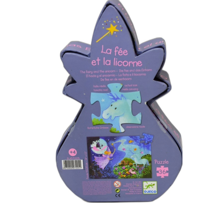 La Fée et la Licorne - Djeco - Puzzle 36 pièces - Dès 4 ans - Boîte Si