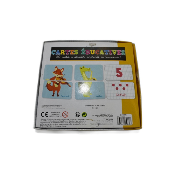 Cartes Éducatives Jeux 2 Mômes - 20 Cartes à Associer Chiffres & Anima