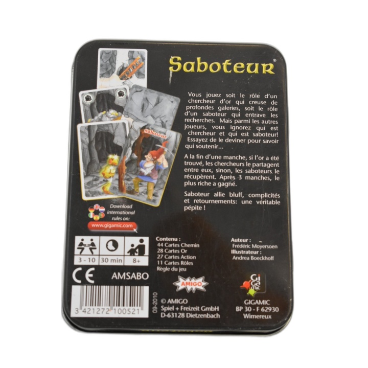 Saboteur - Gigamic - Jeu de cartes bluff 2-10 joueurs - Dès 8 ans - Bo