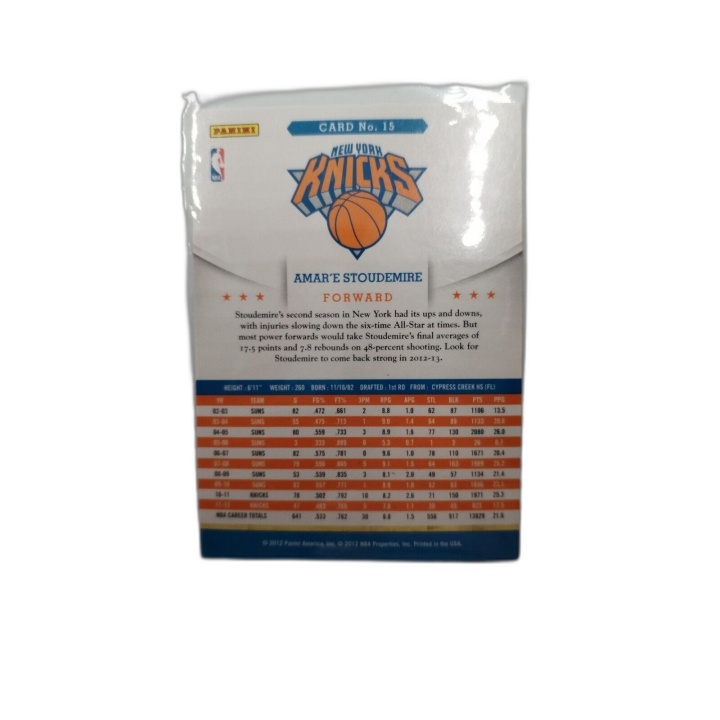NBA Hoops 2012 Panini Amare Stoudemire Knicks Cartes Basketball Cards 